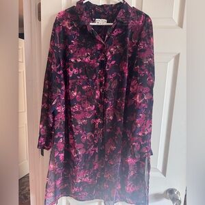 Ava & Viv Pink and Purple Floral Blouse